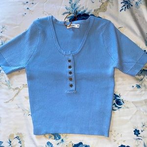 Baby blue cropped shirt